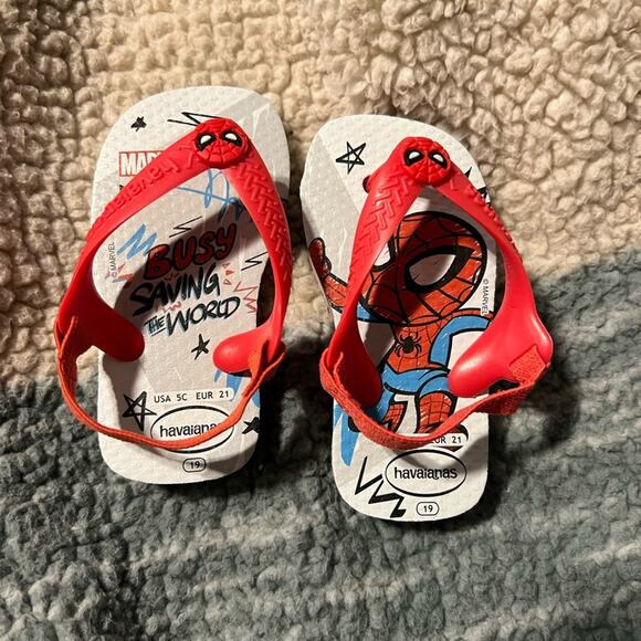 Havaianas Other - Havaianas Marvel Spider Man Toddler Sandals Size 5C EU 21 Flip Flops Red Kids